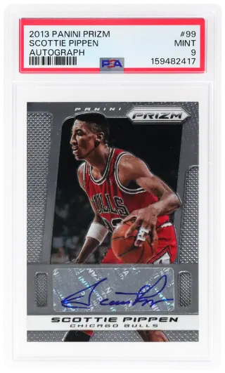 2013 Panini Prizm Autograph Scottie Pippen #99 PSA 9 graded card