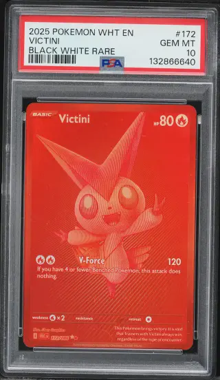 2025 Pokemon Scarlet & Violet White Flare BWR Victini #172 PSA 10 GEM MINT graded card