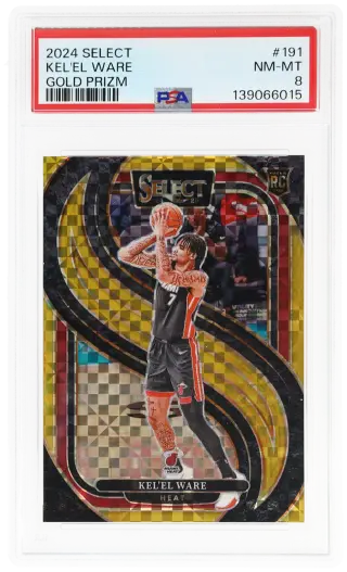 2024 Panini Select Premiver Level Gold Prizm Kel'El Ware #191 2/10 PSA 8 graded card