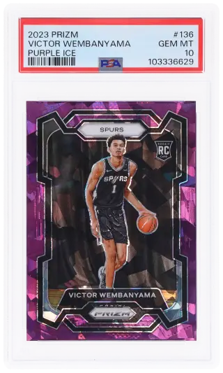 2023 Panini Prizm Purple Ice Prizm Victor Wembanyama #136 71/149 PSA 10 graded card