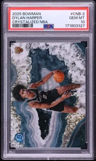 2025 Bowman Chrome Crystalized NBA Dylan Harper ROOKIE #CNB-2 PSA 10 GEM MINT graded card