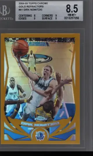 2004 Topps Chrome Gold Refractor Dirk Nowitzki #41 24/99 BGS 8.5 graded card