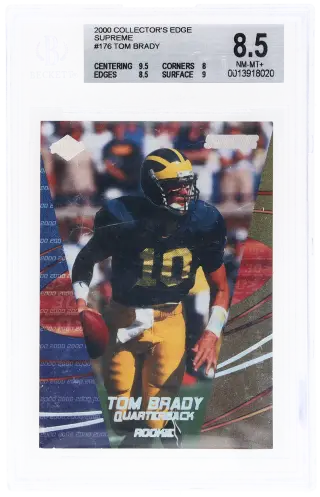 2000 Collector's Edge Supreme Tom Brady #176 1628/2000 BGS 8.5 graded card