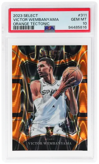 2023 Panini Select Mezzanine Level Orange Tectonic Victor Wembanyama #311 PSA 10 graded card