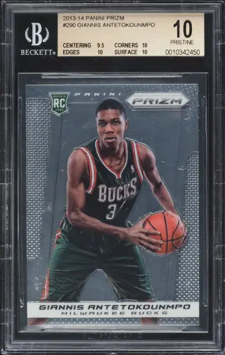 2013 Panini Prizm Giannis Antetokounmpo ROOKIE #290 BGS 10 PRISTINE graded card