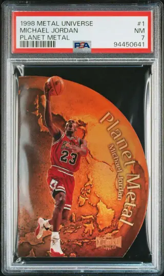 1998 MICHAEL JORDAN #1 PLANET METAL PSA 7.0 graded card