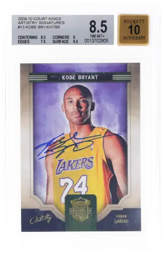 2009 Panini Court Kings Artistry Signature Kobe Bryant #13 66/99 BGS 8.5 graded card