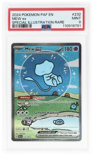 2024 Pokemon Scarlet and Violet Paldean Fates Special Illustration Rare Mew Ex #232 PSA 9 graded card