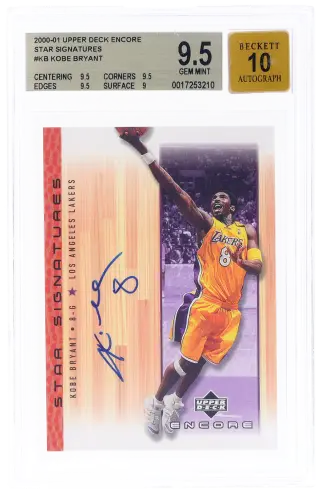 2000 Upper Deck Encore Star Signatures Kobe Bryant #KB BGS 9.5 graded card