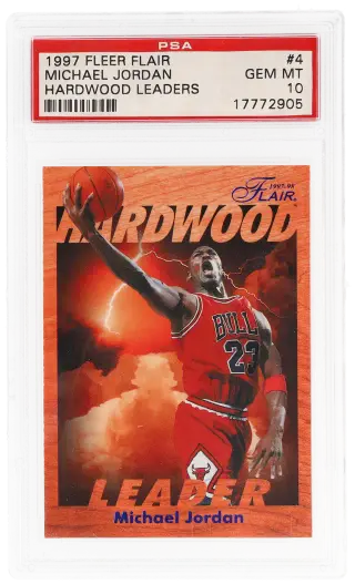 1997 Fleer Flair Hardwood Leaders Michael Jordan #4 PSA 10 graded card