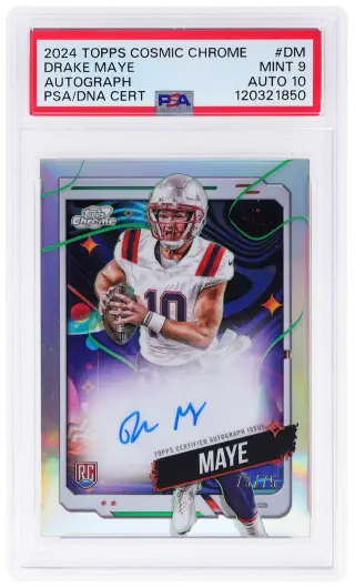 2024 Topps Cosmic Chrome Autograph Drake Maye #CCADM 73/75 PSA 9 graded card