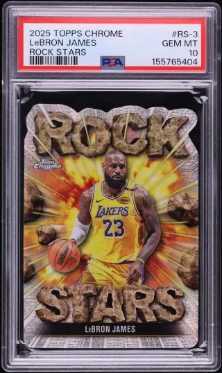 2025 Topps Chrome Rock Stars Die-Cut LeBron James #RS-3 PSA 10 GEM MINT graded card