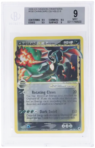 2006 Pokemon Ex Dragon Frontiers Holo Charizard Gold Star #100 BGS 9 graded card