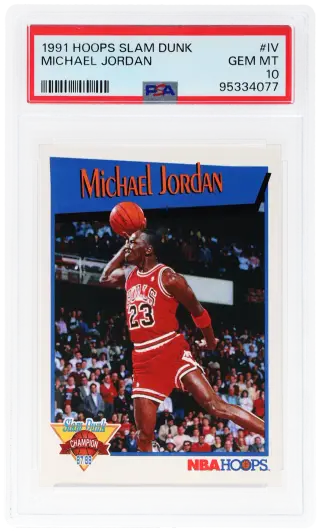 1991 Hoops Slam Dunk Michael Jordan #IV PSA 10 graded card