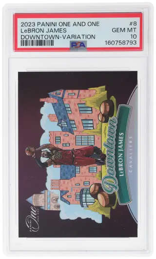 2023 Panini One and One Downtown Horizontal Variation LeBron James #8 PSA 10 graded card
