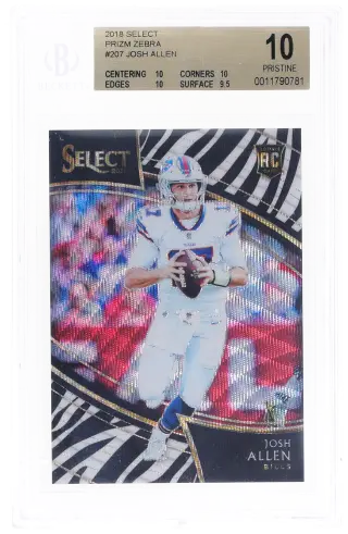 2018 Panini Select Field Level Zebra Josh Allen #207 BGS 10 graded card
