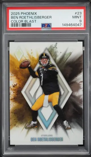 2025 Panini Phoenix Color Blast Ben Roethlisberger #23 PSA 9 MINT graded card