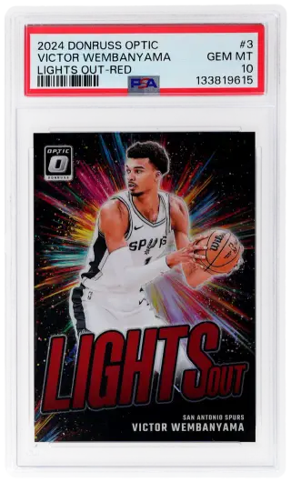 2024 Donruss Optic Lights Out Red Victor Wembanyama #3 11/99 PSA 10 graded card