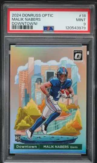 2024 Donruss Optic Downtown Malik Nabers ROOKIE #18 PSA 9 MINT graded card