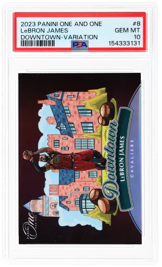 2023 Panini One and One Downtown Horizontal Variation LeBron James #8 PSA 10 graded card