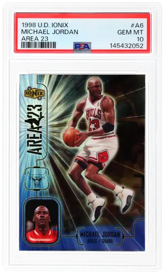 1998 Upper Deck Ionix Area 23 Michael Jordan #A6 PSA 10 graded card