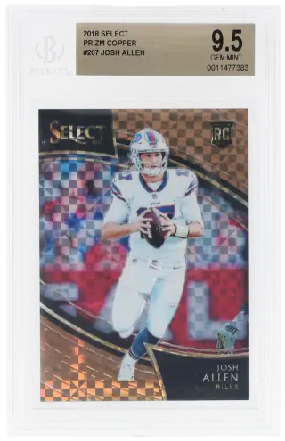 2018 Panini Select Field Level Copper Prizm Josh Allen #207 30/75 BGS 9.5 graded card