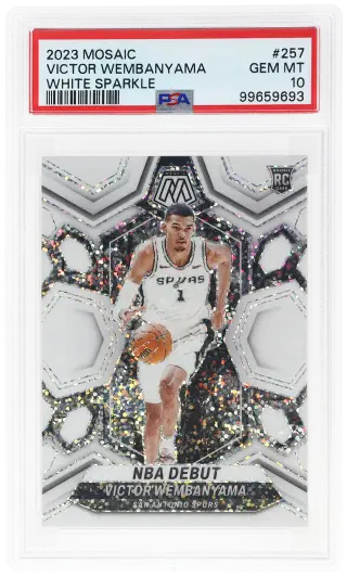2023 Panini Mosaic White Sparkle Victor Wembanyama #257 PSA 10 graded card