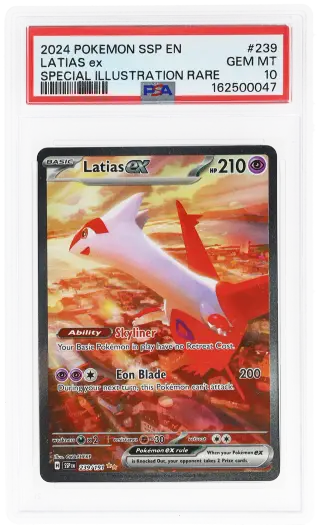 2024 Pokemon Scarlet and Violet Surging Sparks Special Illustration Rare Latias Ex #239 PSA 10 graded card