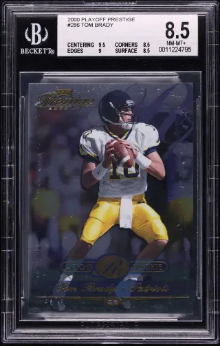 2000 Playoff Prestige Tom Brady ROOKIE /2500 #286 BGS 8.5 NM-MT+ graded card