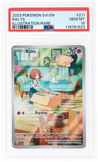 2023 Pokemon Scarlet and Violet Illustration Rare Ralts #211 PSA 10 graded card