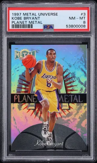 1997 Metal Universe Planet Metal Kobe Bryant #3 PSA 8 NM-MT graded card