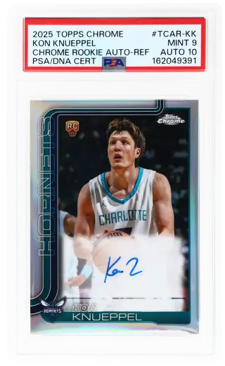 2025 Topps Chrome Rookie Autograph Refractor Kon Knueppel #TCAR-KK PSA 9 graded card