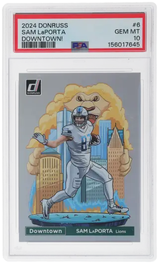 2024 Panini Donruss Downtown Sam Laporta #6 PSA 10 graded card