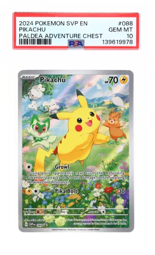 2024 Pokemon Scarlet and Violet Black Star Promo Paldea Adventure Chest Pikachu #088 PSA 10 graded card