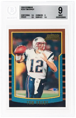 2000 Bowman Tom Brady #236 BGS 9 graded card