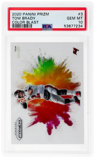2020 Panini Prizm Color Blast Tom Brady #3 PSA 10 graded card