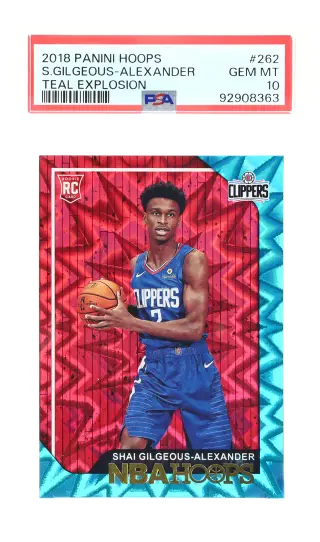 2018 Hoops Teal Explosion Shai Gilgeous-Alexander #262 PSA 10 graded card