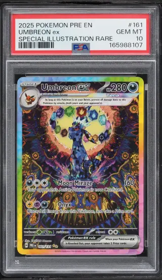 2025 Pokemon Scarlet & Violet Prismatic Evolutions SIR Umbreon EX #161 PSA 10 GEM MINT graded card
