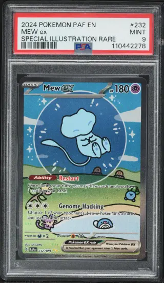 2024 Pokemon Scarlet & Violet Paldean Fates SIR Shiny Mew ex #232 PSA 9 MINT graded card