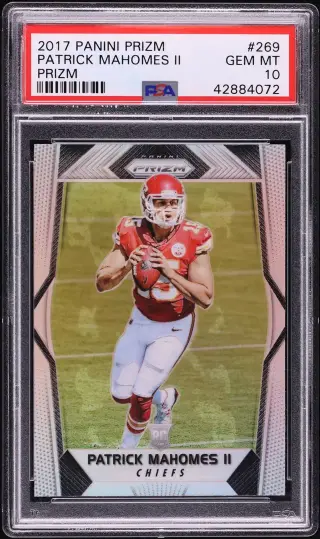 2017 Panini Prizm Silver Patrick Mahomes II ROOKIE #269 PSA 10 GEM MINT graded card
